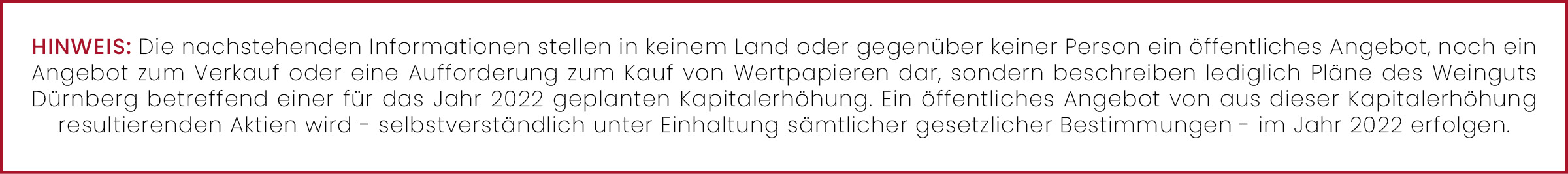 Disclaimer Hinweis